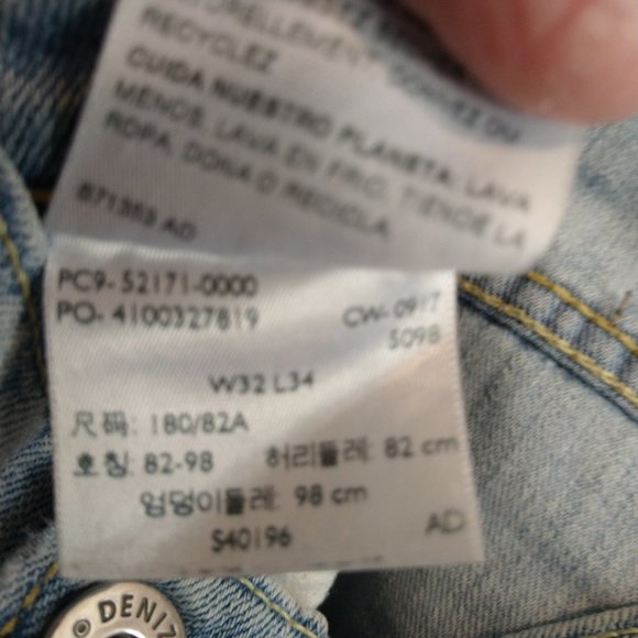 Levi’s Denizen 283 Slim Fit Men’s Distressed Jeans 32 x 34 - Picture 8 of 8